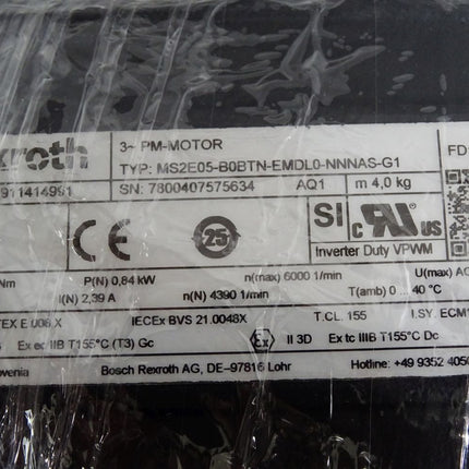 Rexroth Servomotor R911414991 MS2E05-B0BTN-EMDL0-NNNAS-G1 0.21kW 5760/min / Neu - Maranos.de