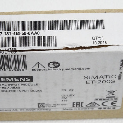 Siemens ET200S 6ES7131-4BF50-0AA0 6ES7 131-4BF50-0AA0 / Neu OVP - Maranos.de