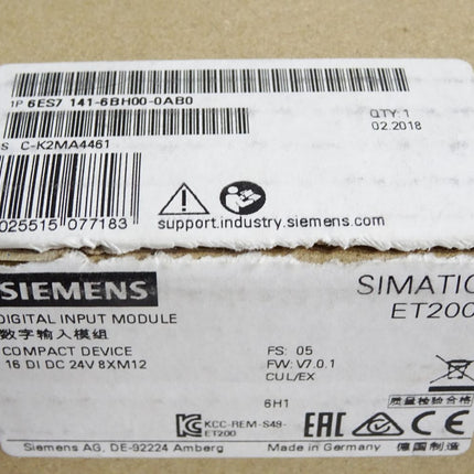 Siemens ET200 DI 6ES7141-6BH00-0AB0 6ES7 141-6BH00-0AB0 / Neu OVP - Maranos.de