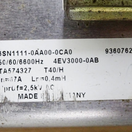 Siemens Simodrive 3-Phasen-Drossel 6SN1111-0AA00-0CA0