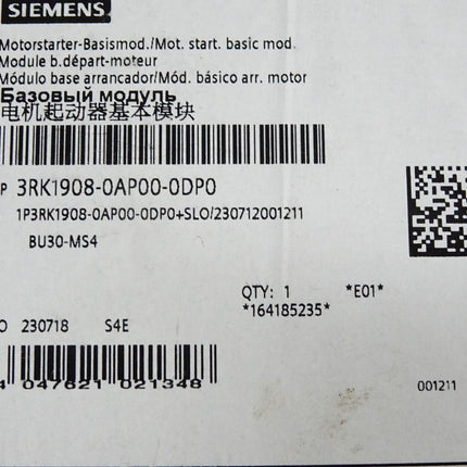 Siemens Motorstarter 3RK1908-0AP00-0DP0 / Neu OVP versiegelt - Maranos.de