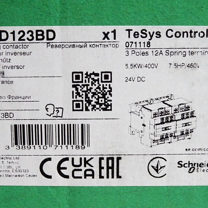 Schneider Electric Wendeschütz LC2D123BD TesSys 071118 / Neu OVP