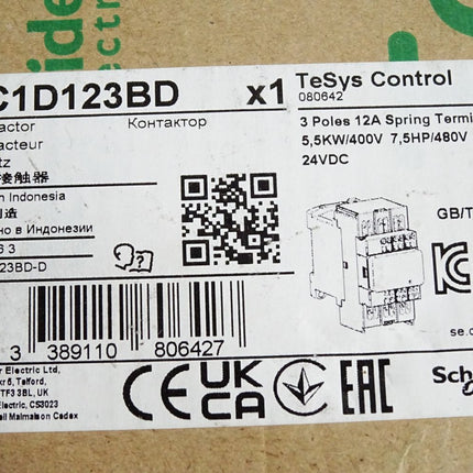 Schneider Electric LC1D123BD Leistungsschütz 5.5kW 12A TeSys  / Neu OVP