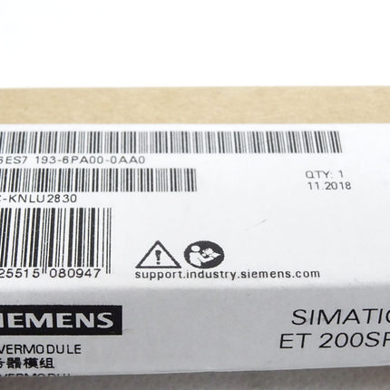 Siemens ET200S 6ES7193-6PA00-0AA0 6ES7 193-6PA00-0AA0 / Neu OVP versiegelt - Maranos.de