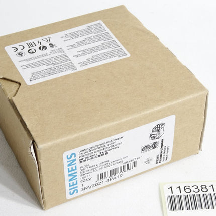 Siemens Leistungsschutzschalter 3RV2021-4PA10 / Neu OVP - Maranos.de