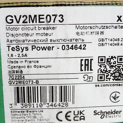 Schneider Electric GV2ME073 Motorschutzschalter TeSys / Neu OVP - Maranos.de