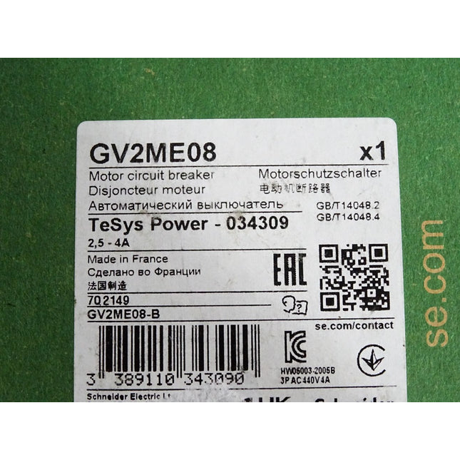 Schneider Electric GV2ME08 Motorschutzschalter TeSys / Neu OVP