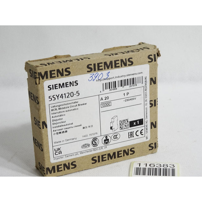 Siemens Leitungsschutzschalter 5SY4120-5 MCB A20 / Neu OVP - Maranos.de