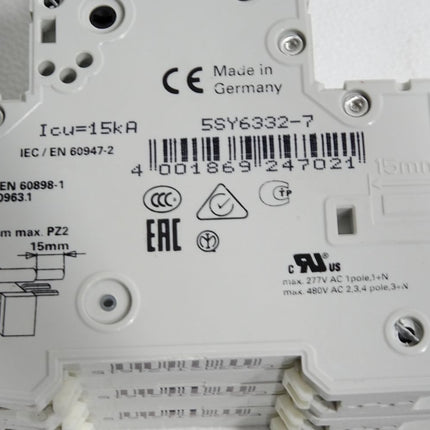 Siemens Leitungsschutzschalter 5SY6332-7 MCB C32 / Unbenutzt - Maranos.de