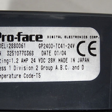 Pro-face Operator Interface Panel 2880061 GP2400-TC41-24V / Neuwertig