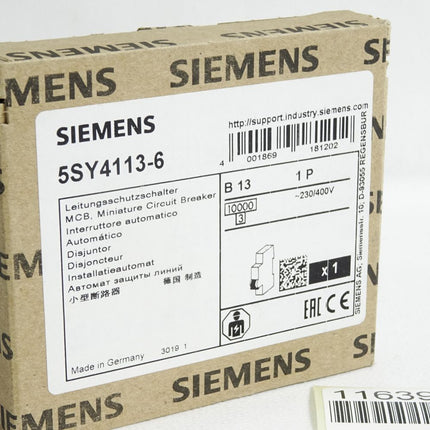 Siemens Leitungsschutzschalter 5SY4113-6 MCB B13 / Neu OVP - Maranos.de