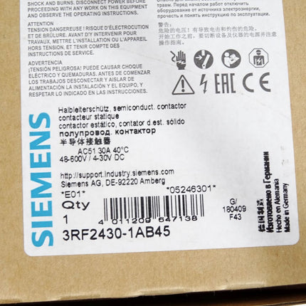 Siemens Halbleiterschütz 3RF2430-1AB45 / Neu OVP - Maranos.de