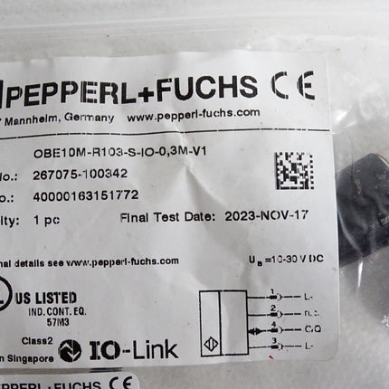 Pepperl+Fuchs 267075-100342 OBE10M-R103-S-IO-0,3M-V1 Sender / Neu OVP - Maranos.de
