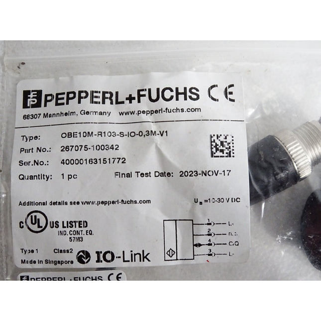 Pepperl+Fuchs 267075-100342 OBE10M-R103-S-IO-0,3M-V1 Sender / Neu OVP