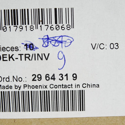 Phoenix Contact 2964319 DEK-TR/INV / Inhalt:9 Stück / Neu OVP - Maranos.de