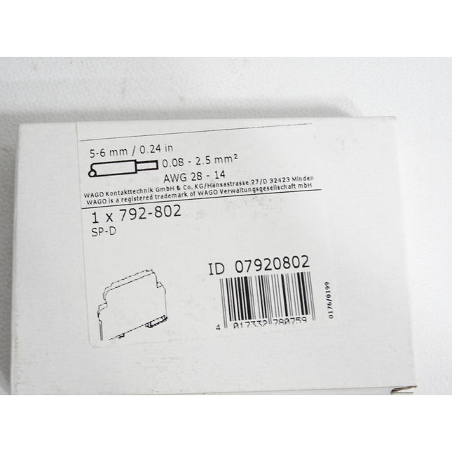 Wago 792-802 Überspannungsschutzmodul / Neu OVP - Maranos.de