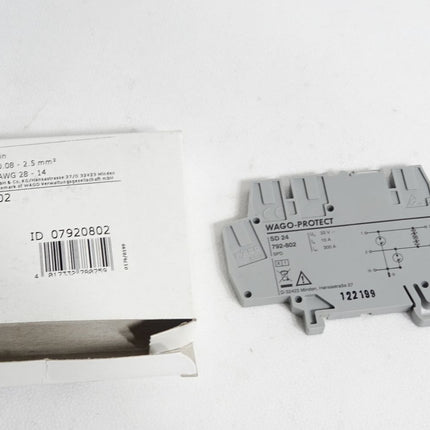 Wago 792-802 Überspannungsschutzmodul / Neu OVP - Maranos.de