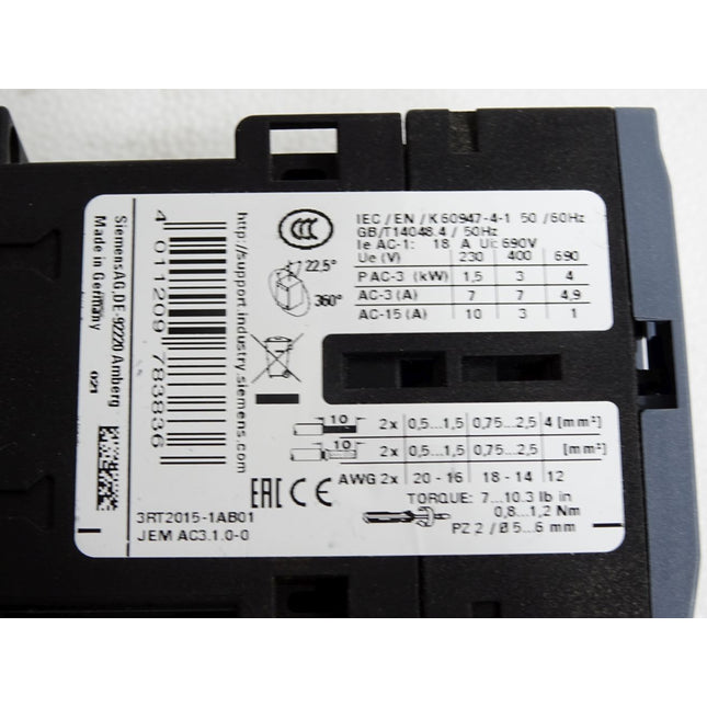 Siemens 3RT2015-1AB01 Leistungsschütz / Unbenutzt - Maranos.de