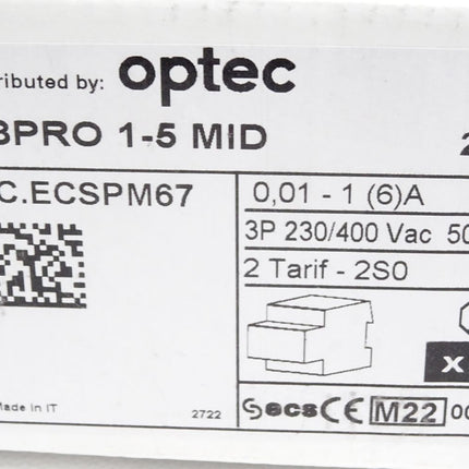 Optec M3PRO 1-5 MID HC.ECSPM67 2S0 Dreiphasen-Energiezähler / Neu OVP - Maranos.de