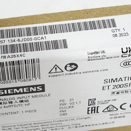 Siemens ET200SP AI 6ES7134-6JD00-0CA1 6ES7 134-6JD00-0CA1 Neu OVP versiegelt - Maranos.de