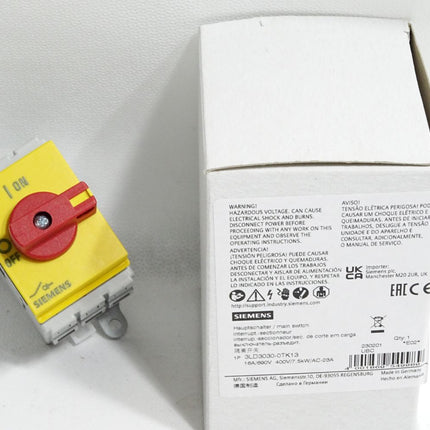 Siemens Hauptschalter 3LD3030-0TK13 16A/690V 400V/7.5kW/AC-23A / Neu OVP - Maranos.de