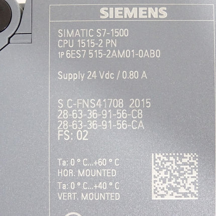 Siemens S7-1500 CPU 1515-2 PN 6ES7515-2AM01-0AB0 6ES7 515-2AM01-0AB0 - Maranos.de