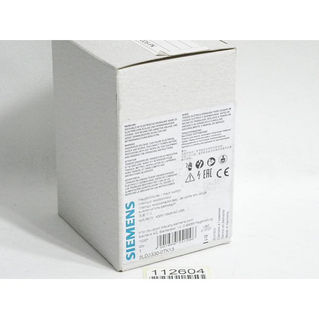 Siemens Hauptschalter 3LD3330-0TK13 40A/690V 400V/15kW/AC-23A / Neu OVP - Maranos.de