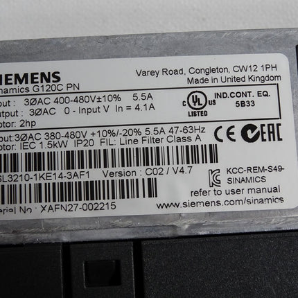 Siemens Sinamics G120C PN 6SL3210-1KE14-3AF1 1.5kW - Maranos.de