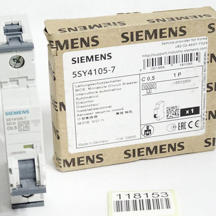 Siemens 5SY4105-7 MCB C0,5 Leitungsschutzschalter / Neu OVP