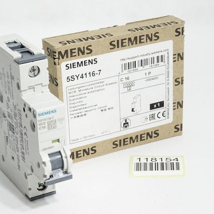 Siemens 5SY4116-7 MCB C16 Leitungsschutzschalter / Neu OVP