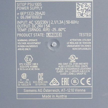 Siemens Sitop PSU100S Power Supply 6EP1333-2BA20 - Maranos.de