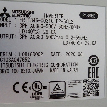 Mitsubishi Electric F800-E CC-Link IE Field Basic FR-F846-00310-E2-60L2 15KW - Maranos.de