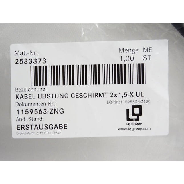 LQ Group Kabel 1159563-00400 2x1,5 -X UL / Neu OVP - Maranos.de