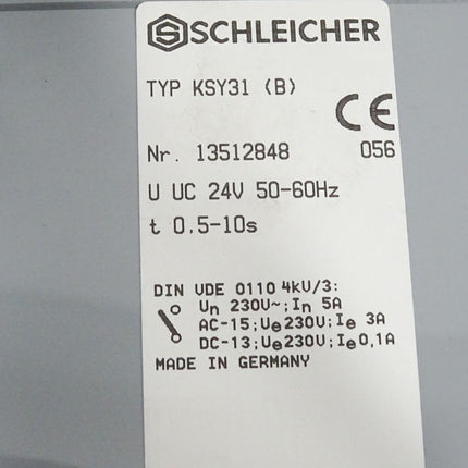 Schleicher Zeitrelais KSY31 0.5-10s 13512848 / Neu OVP - Maranos.de