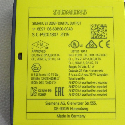 Siemens ET200SP 6ES7136-6DB00-0CA0 6ES7 136-6DB00-0CA0 - Maranos.de