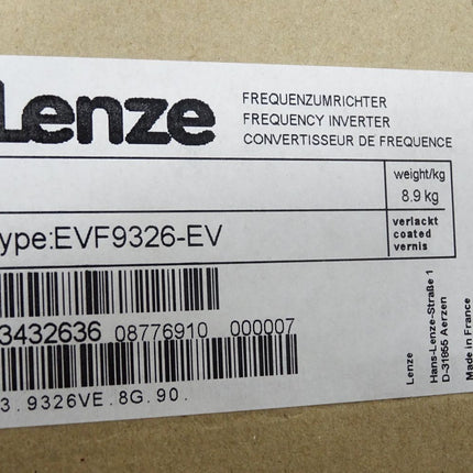 Lenze Umrichter 9300 EVF9326-EV 13432636 33.9326VE.8G.90 11kW Neu OVP versiegelt - Maranos.de