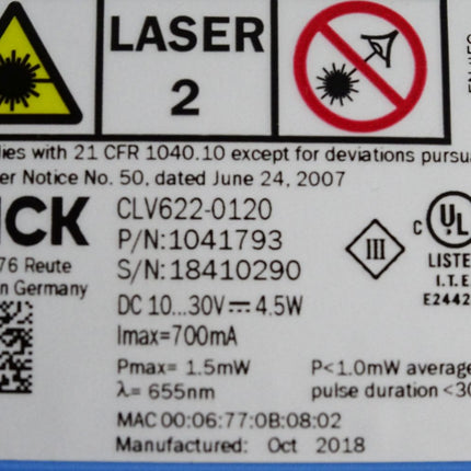 Sick 1041793 CLV622-0120 Stationäre Barcode Scanner - Maranos.de