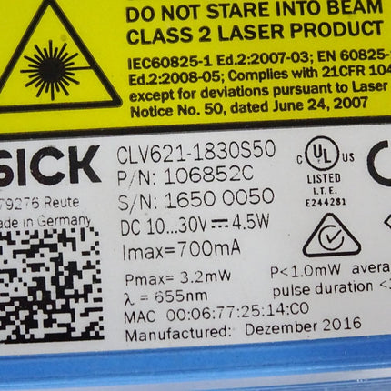 Sick 1068520 CLV621-1830S50 Stationäre Barcode Scanner - Maranos.de
