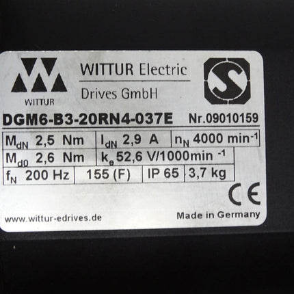 Wittur Electric Servomotor DGM6-B3-20RN4-702E 4000min-1 Top Zustand - Maranos.de