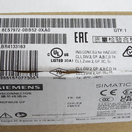 Siemens Busconnector 6ES7972-0BB52-0XA0 6ES7 972-0BB52-0XA0 / Neu OVP - Maranos.de