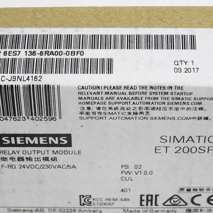 Siemens ET200SP 6ES7136-6RA00-0BF0 6ES7 136-6RA00-0BF0 / Neu OVP versiegelt - Maranos.de