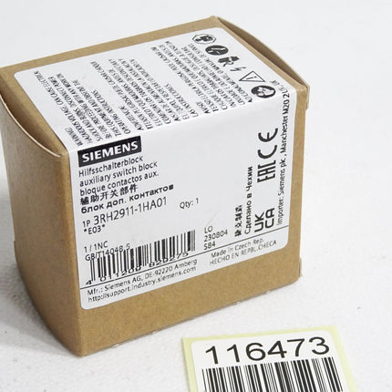 Siemens Hilfsschalterblock 3RH2911-1HA01 / Neu OVP - Maranos.de