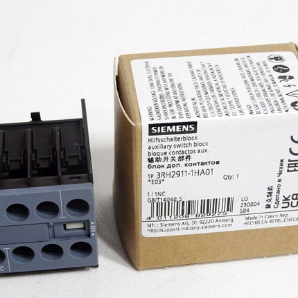 Siemens Hilfsschalterblock 3RH2911-1HA01 / Neu OVP - Maranos.de