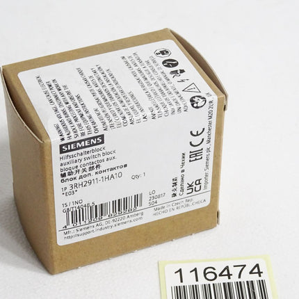 Siemens Hilfsschalterblock 3RH2911-1HA10 / Neu OVP - Maranos.de