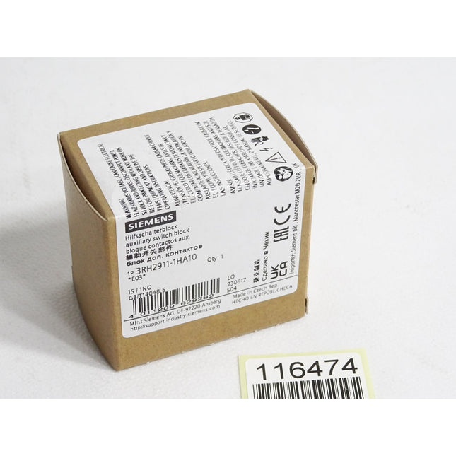 Siemens Hilfsschalterblock 3RH2911-1HA10 / Neu OVP - Maranos.de