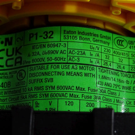 Eaton P1-32 Hauptschalter / Unbenutzt - Maranos.de