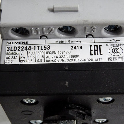 Siemens Lasttrennschalter 3LD 3LD2244-1TL53 ohne Drehgriff / Unbenutzt - Maranos.de