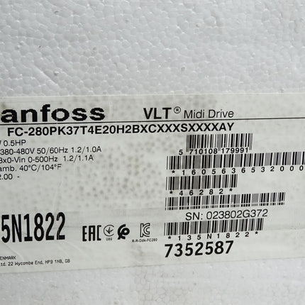 Danfoss VLT Midi Drive 135N1822 FC-280PK37T4E20H2BXC 0.37kW / Neu OVP