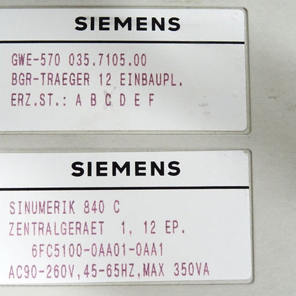 Siemens 6FC5100-0AA01-0AA1 Sinumerik 840C/840CE Zentralgerät