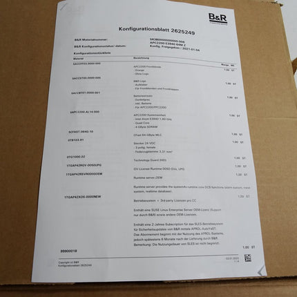 B&R APC2200 5APC2200.AL14-000 E3940 64M Z 1.60GHz Quad Core 4GB SDRAM /Neu OVP